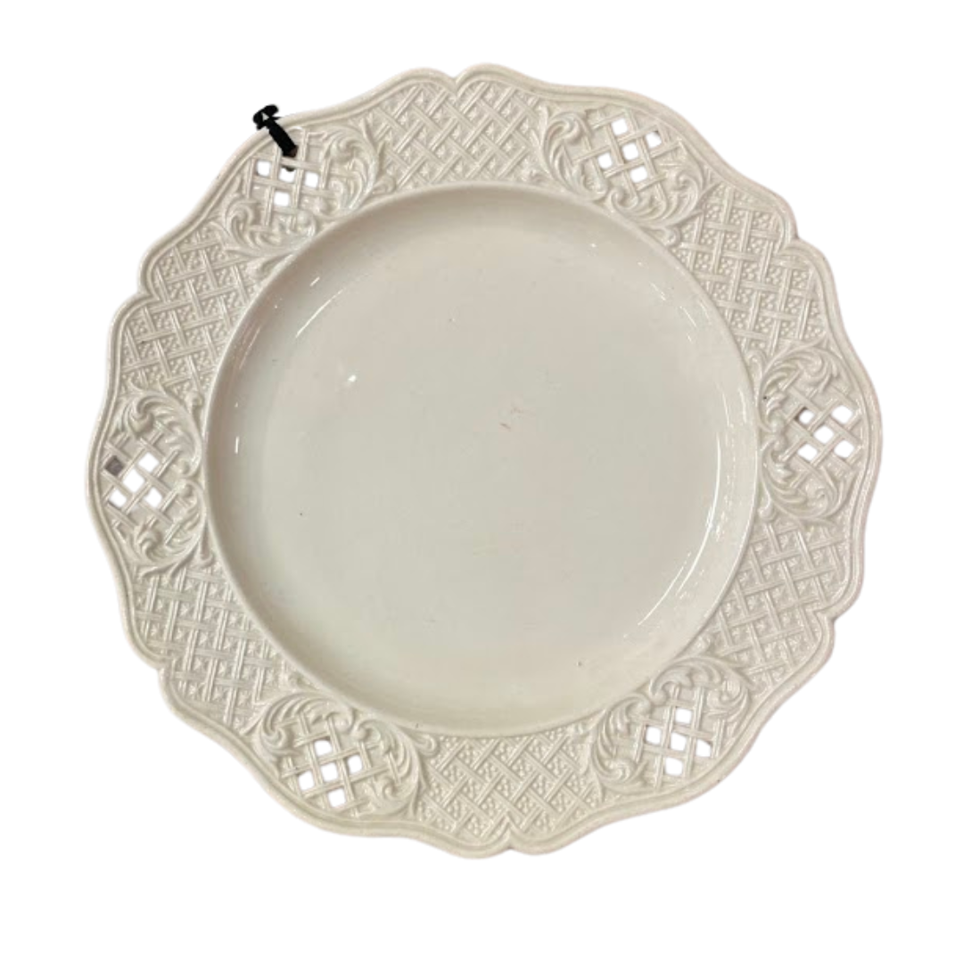 9.5" Continental Pierced Creamware Dishes Circa 1860