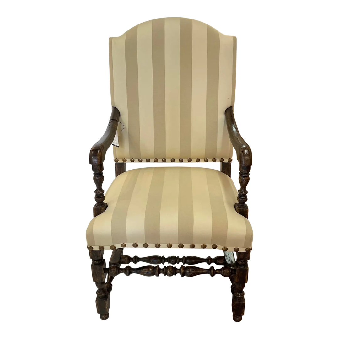 Antique Late 19th Century French Louis XIV Style Minton-Spidell Arm Chair