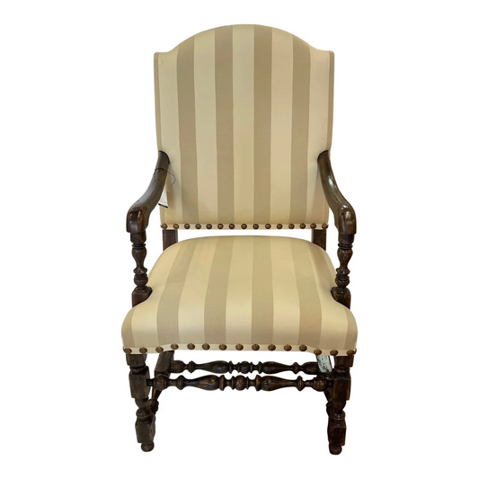 Antique Late 19th Century French Louis XIV Style Minton-Spidell Arm Chair