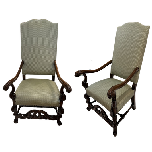 Pair English Carved Chairs