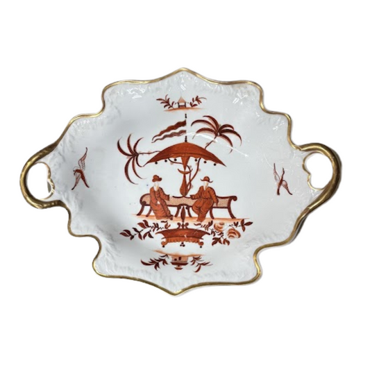 11" Shaped Samuel Alcock Hand Painted Dish Circa 1835
