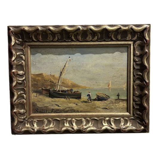 "Early Seascape" Signed Oil on Board