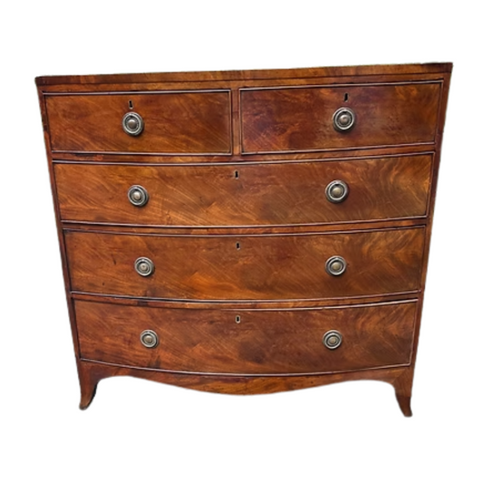 English Mahogany Caddy Top Bowfront Chest