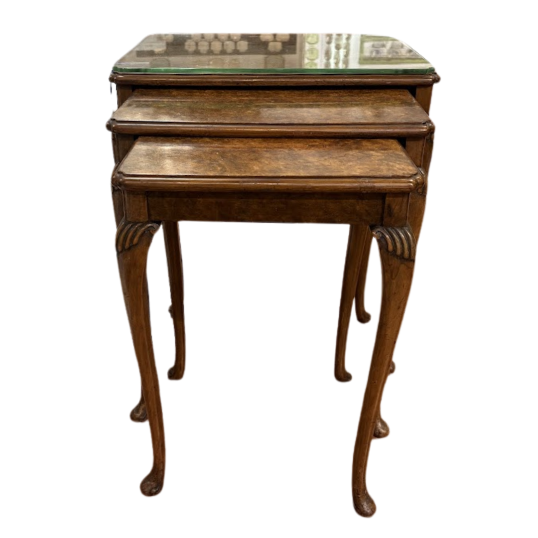 English Cashmere Walnut Nest of Tables