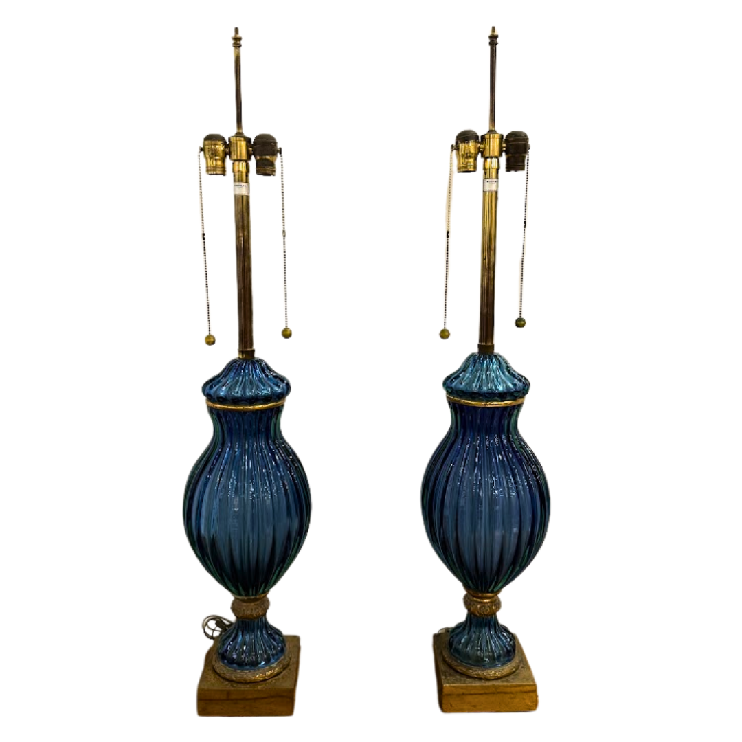 Pair Marbro Murano Lamps