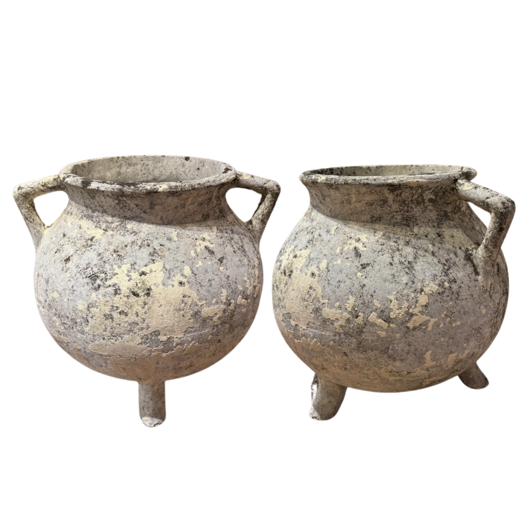 Pair of Willy Guhl Industrial Marmite Cauldron Planters