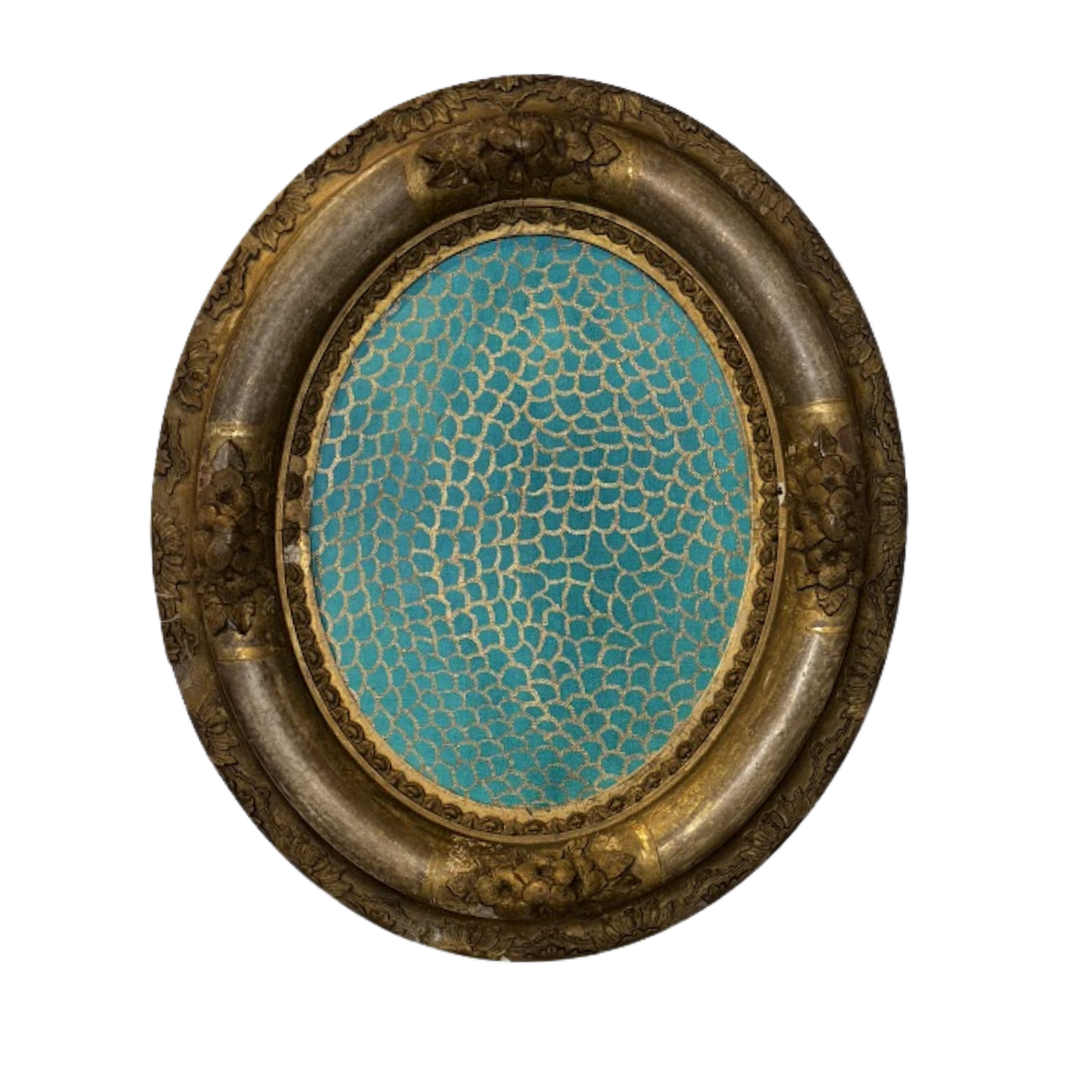Original Oil on Canvas in Antique Water Gilt Frame - Green