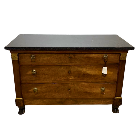 Late 19th Century French Empire Style Walnut Commode