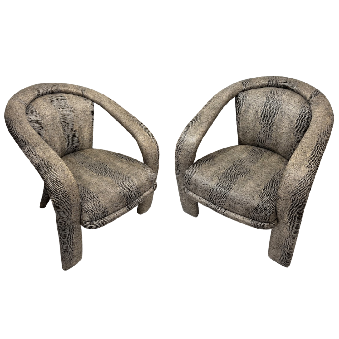 Pair Modern Armchairs