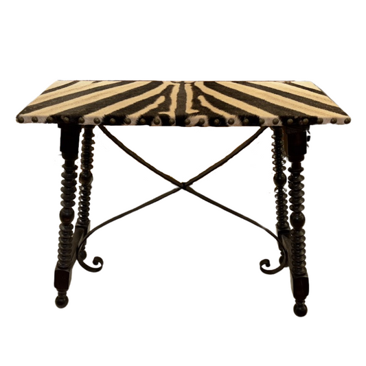 19th Century Italian Spool Table with Zebra Top