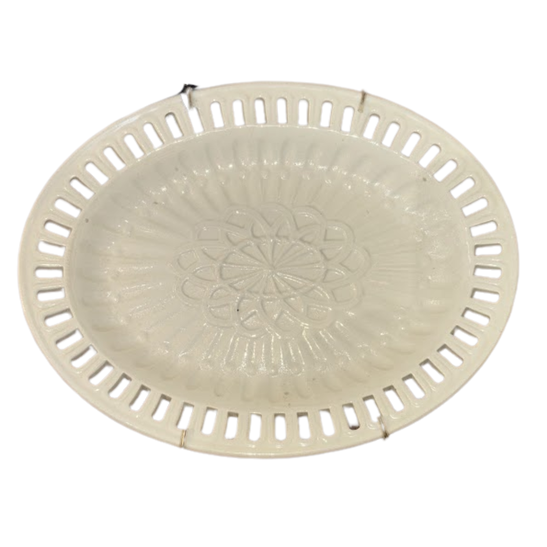 10" Oval Creamware Stand Circa 1840