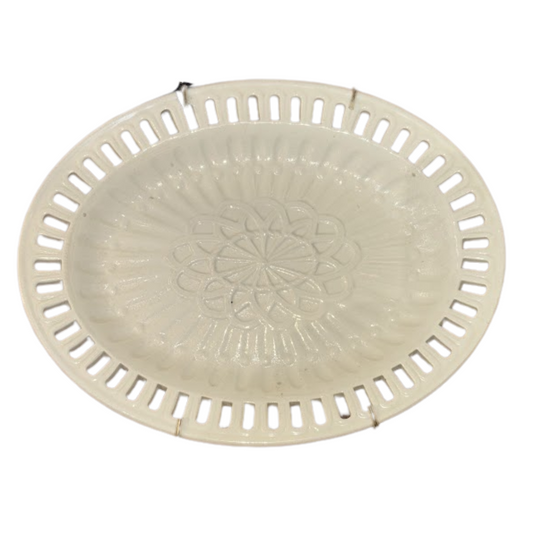 10" Oval Creamware Stand Circa 1840