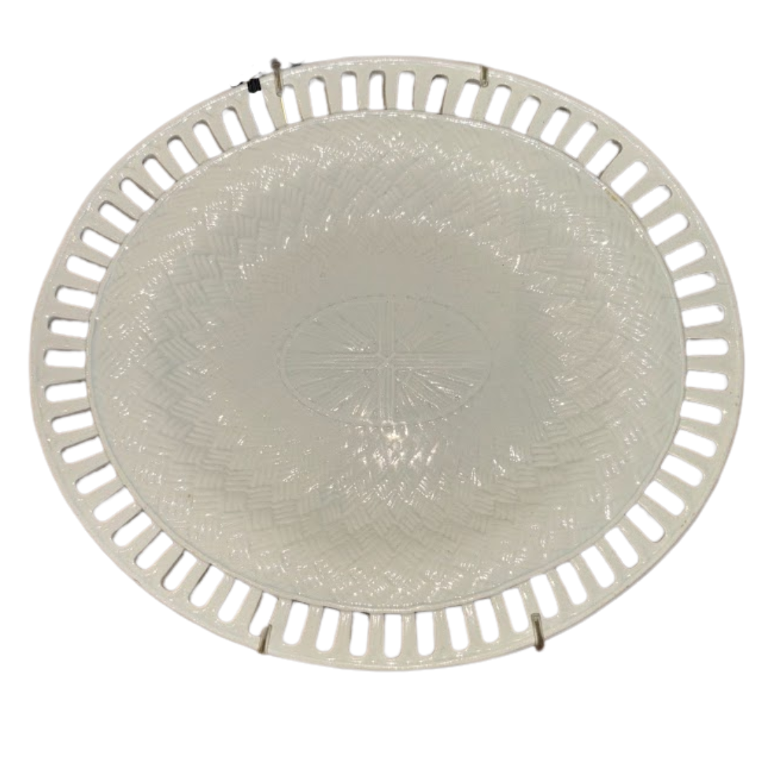 9.5" Oval Reticulated Stand Circa 1860