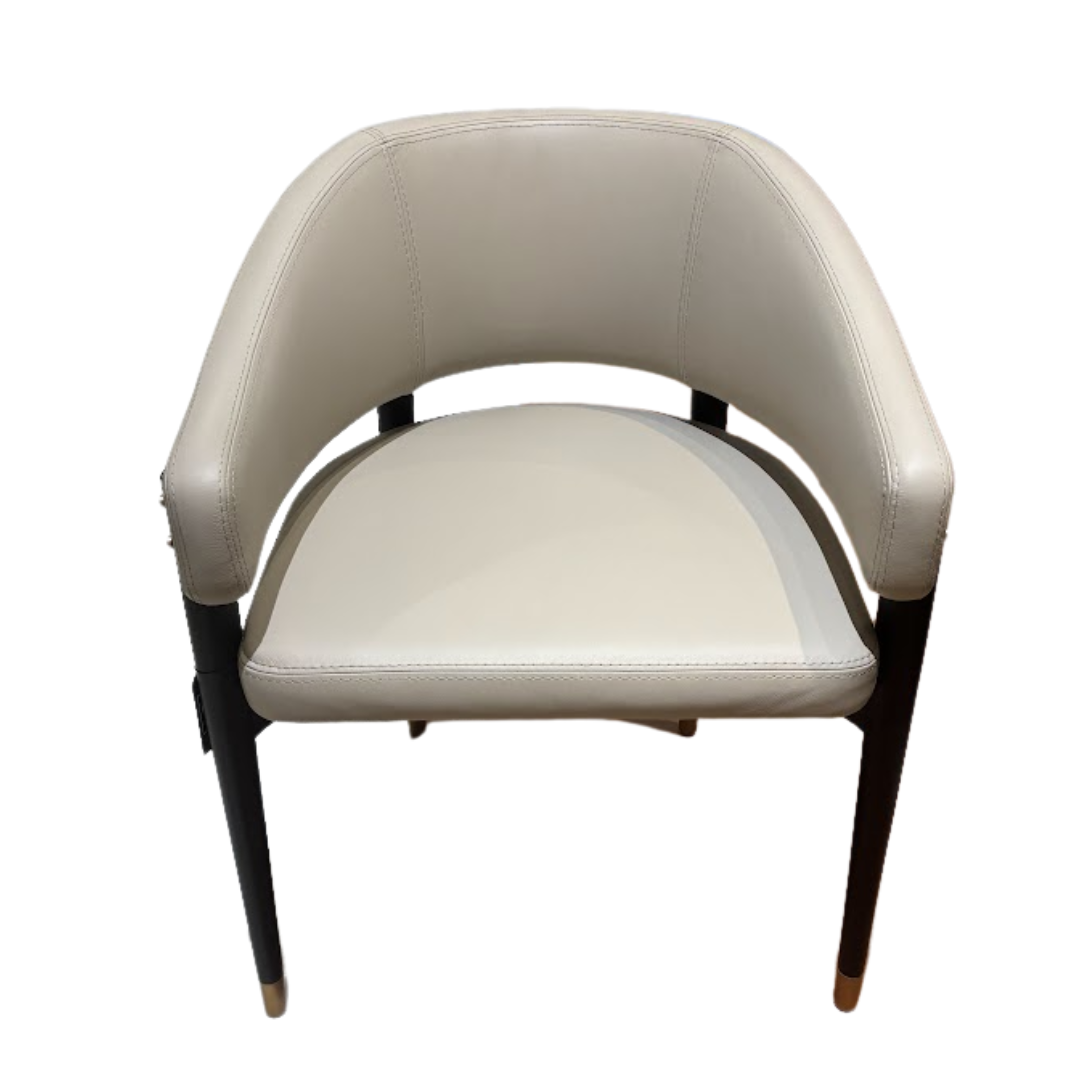 Ebony Wood and Leather Chair by Interlude