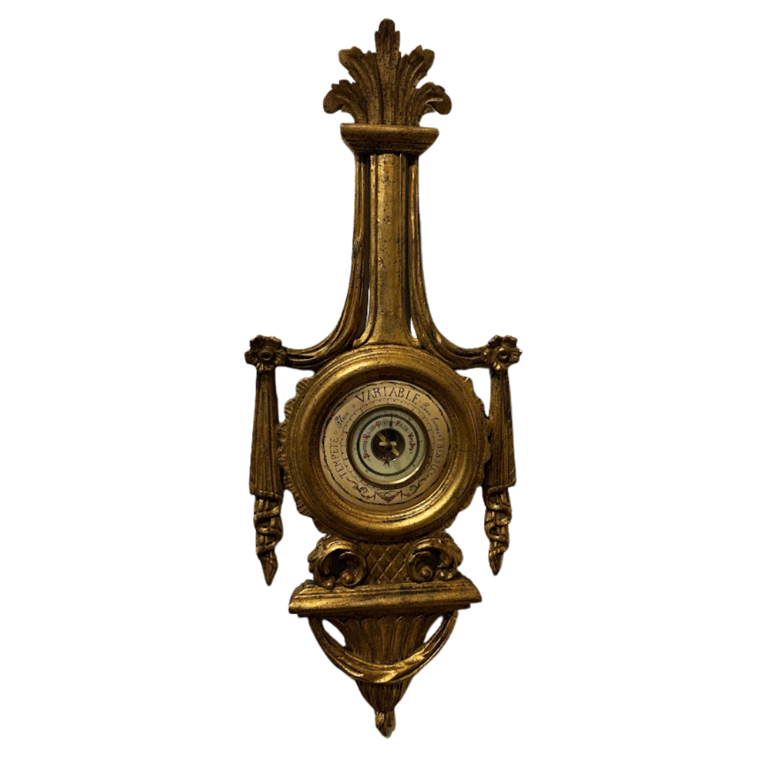 giltwood barometer on white background