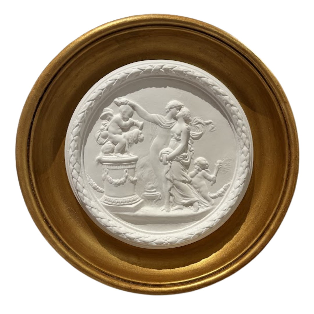 9" Handmade Intaglio in Frame Cast from Antique Frame Found on Portobello Road, London