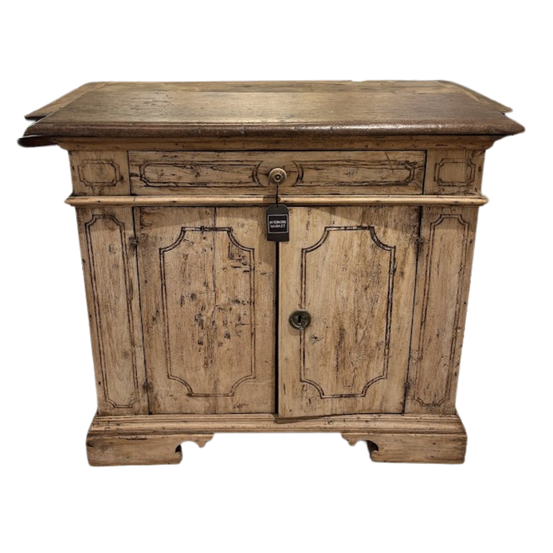 Bleached Antique Italian Baroque Style Two Door Buffet