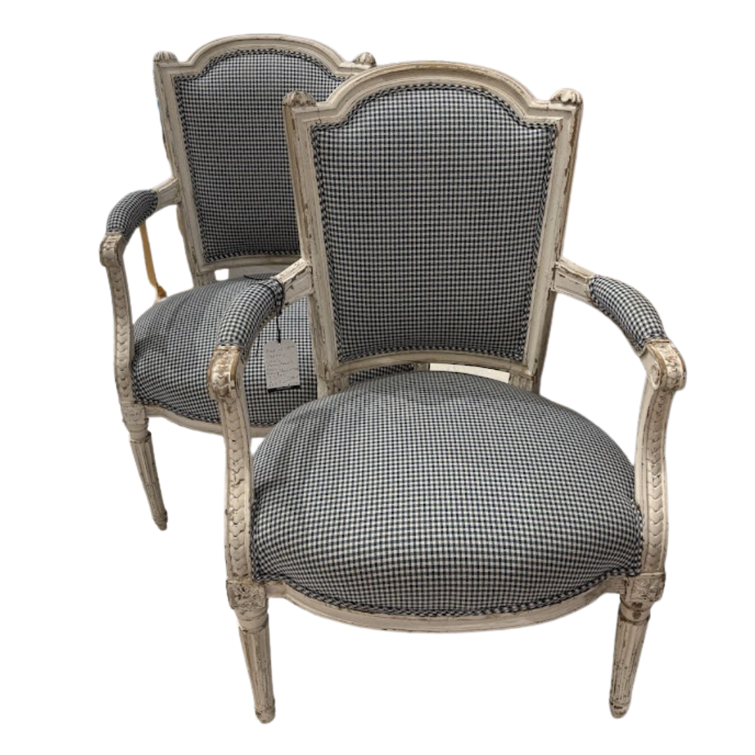 Pair of Newly Reupholstered 18th Century Louis Armchairs