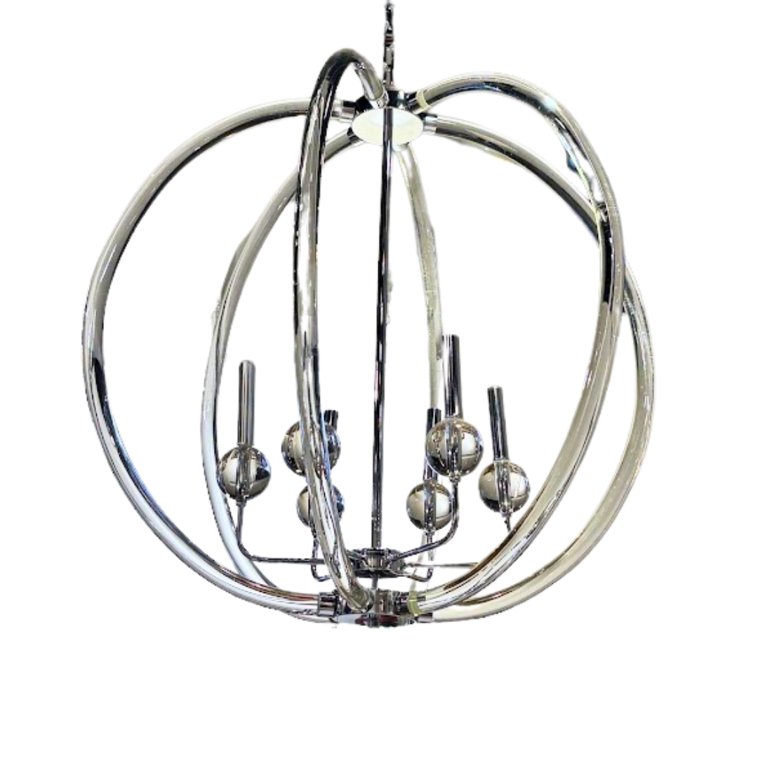Chrome and Glass Modern Chandelier