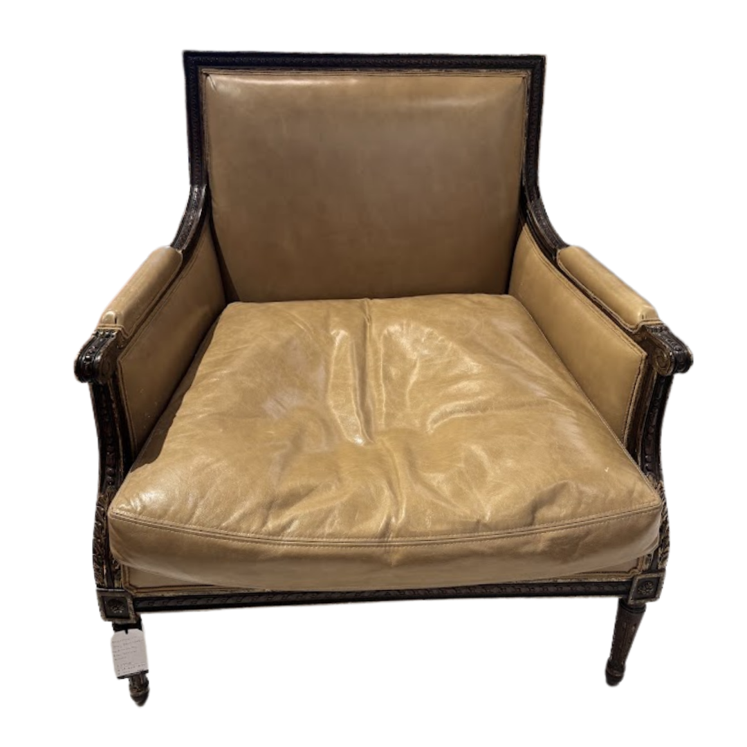 Armchair by Rose Tarlow in Jerry Pair Leather and Trim