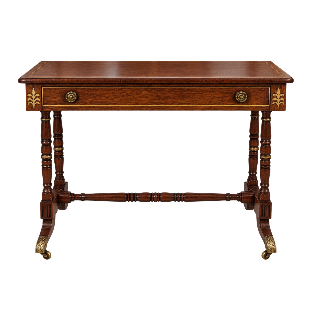 Fine Rosewood Side Table with Brass Inlaid Casters Circa 1820