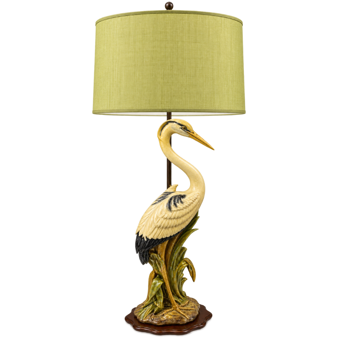 Mid Century Crane Lamp with Shade