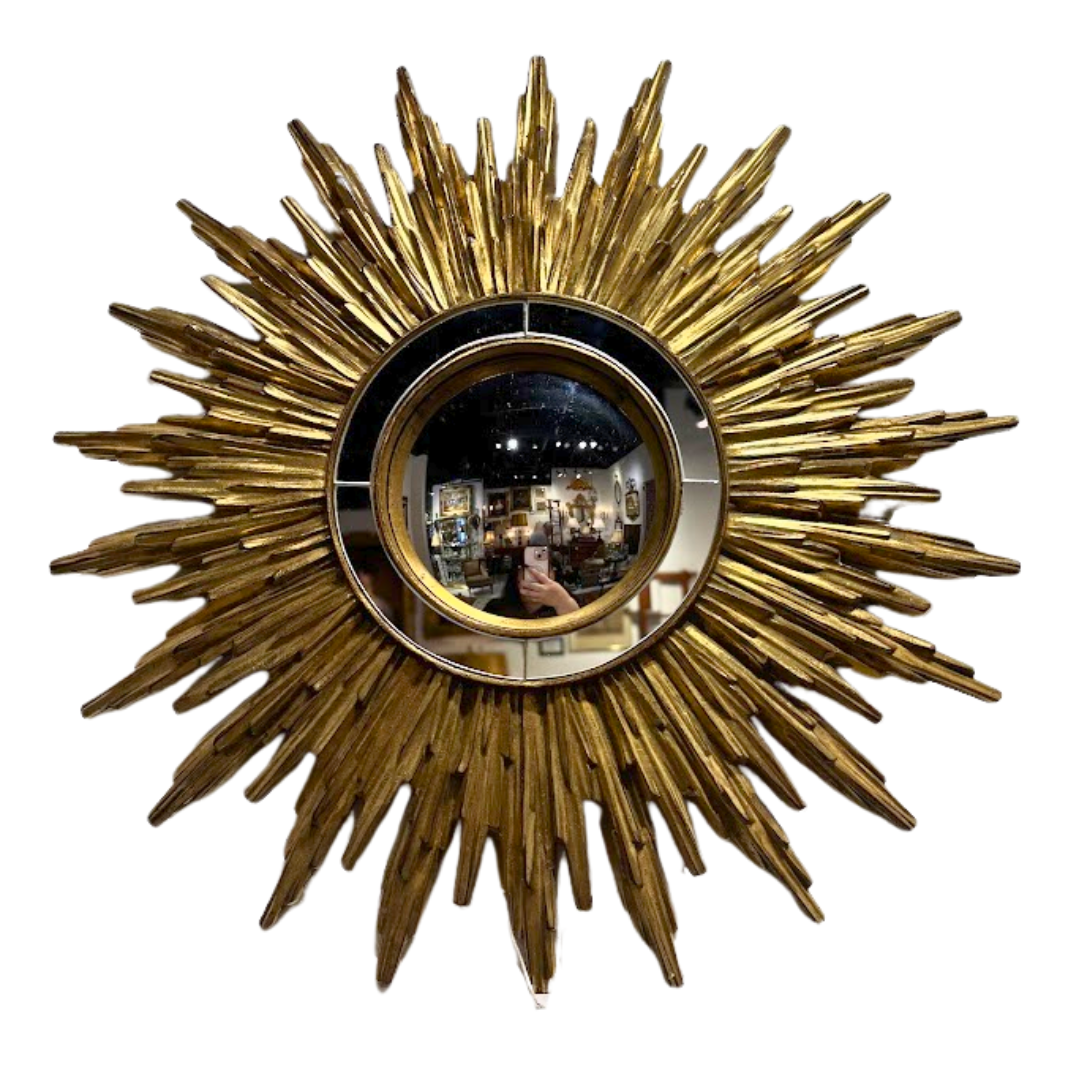 Antique Gold Gilt Sunburst Mirror