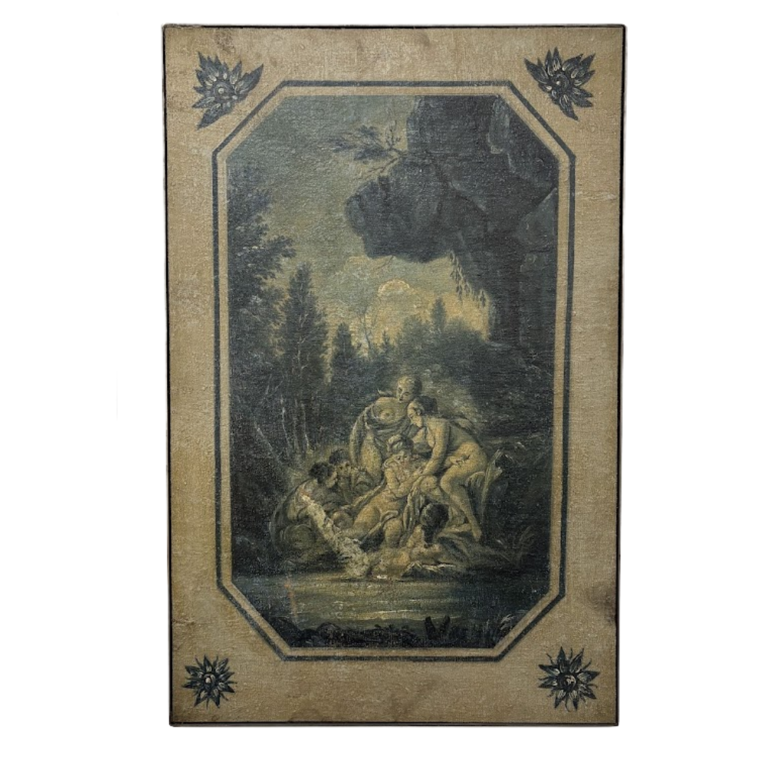 Antique French Painting, Originally Part of a Screen (#1)
