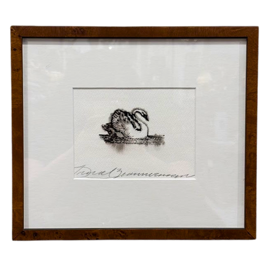 Elegant Swan Watercolor by Daniel Zimmerman Studio