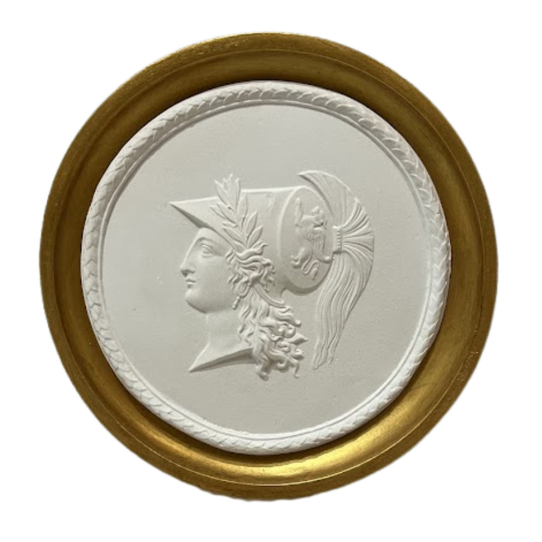 6.5" Handmade Intaglio in Cast Gilt Frame