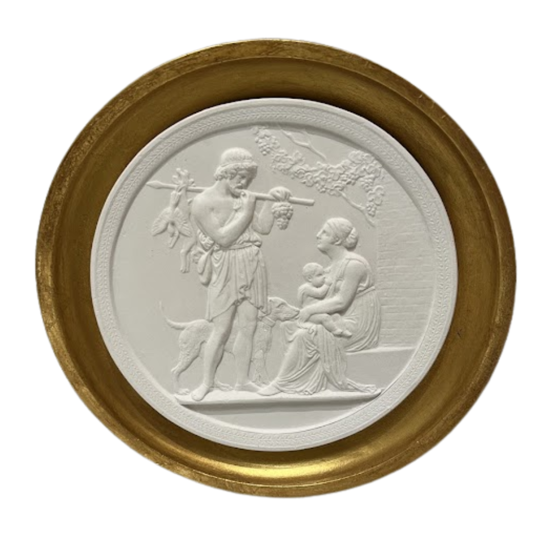 6.5" Handmade Intaglio in Cast Gilt Frame
