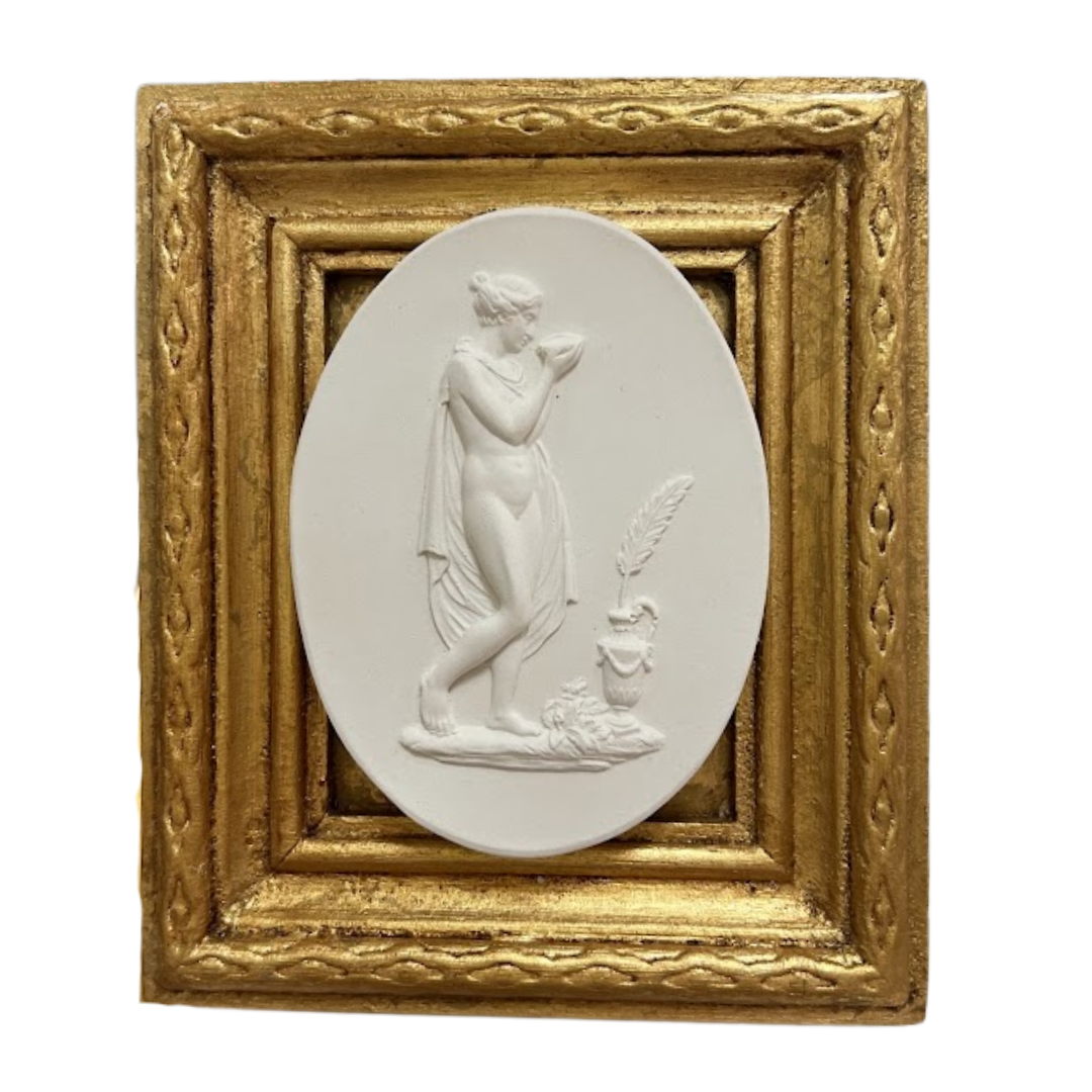 5" Handmade Intaglio in Cast Gilt Frame