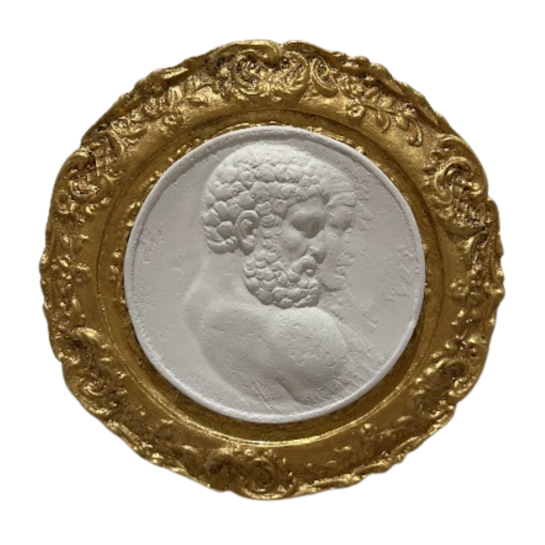 4.25" Handmade Intaglio in Cast Gilt Frame
