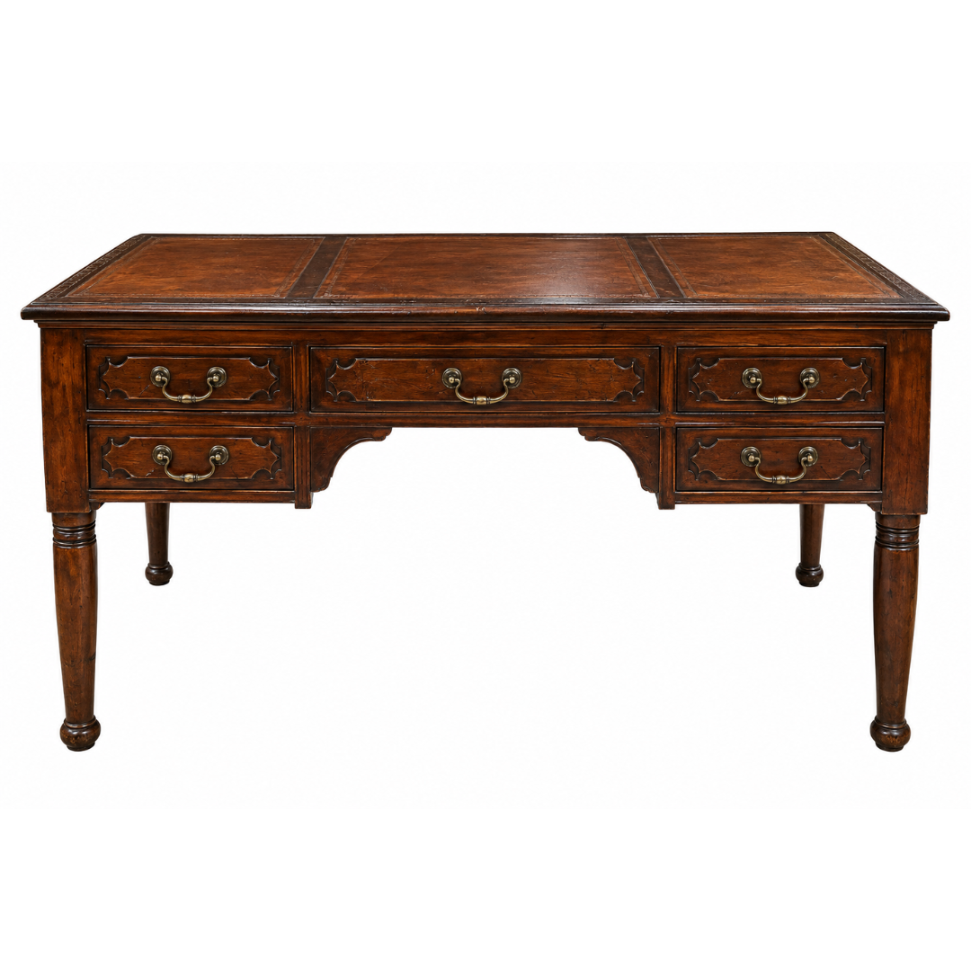 Chippendale Style Leather Top Writing Desk