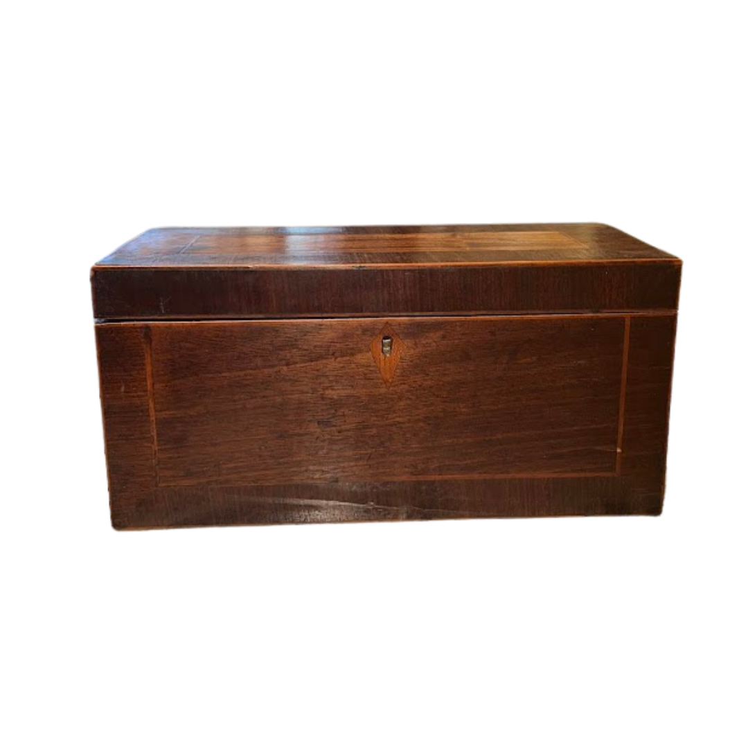 English Tea Caddy with Greek Key Mixing Bowl
