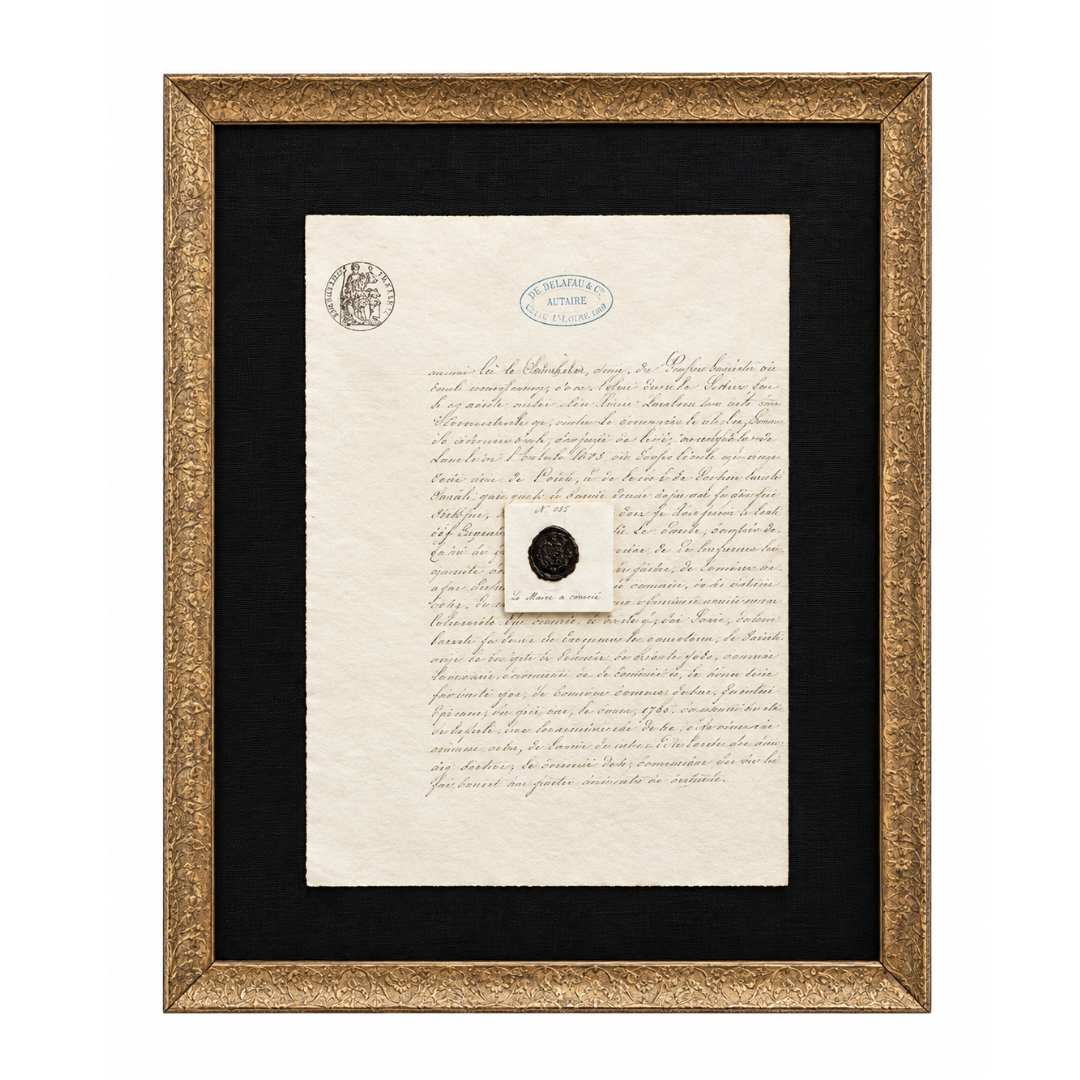 Framed French Ledger with Wax Seal - Three of Four