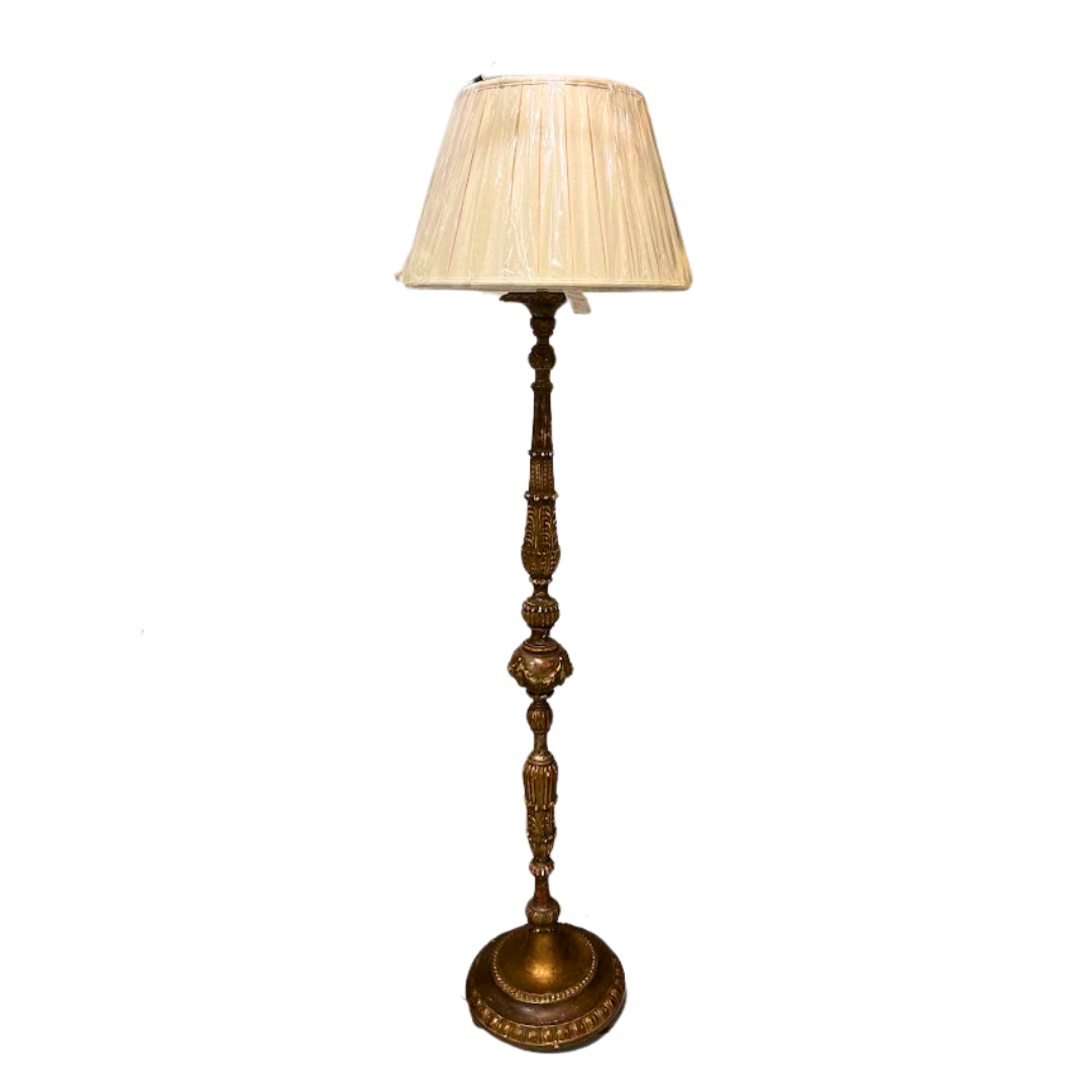 Italian Gilt Carved Wooden Floor Lamp