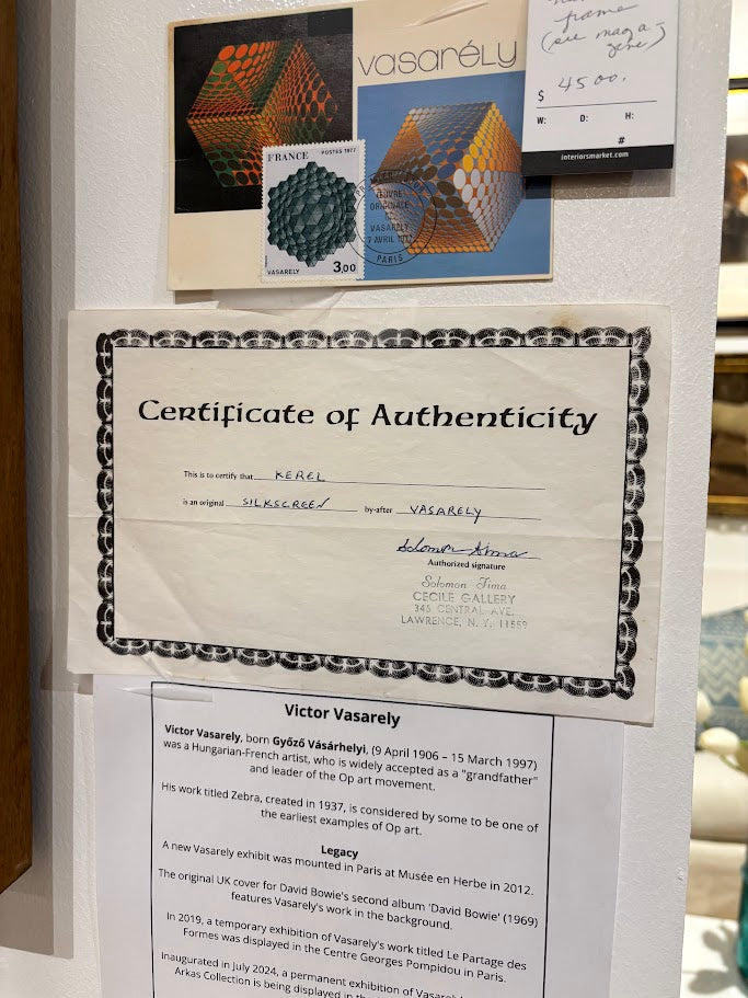 Victor Vasarely Silkscreen in Frame