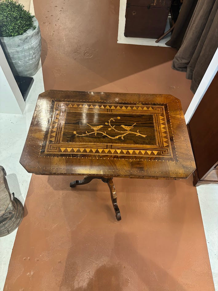 Italian Table with Inlaid Bird Imagery