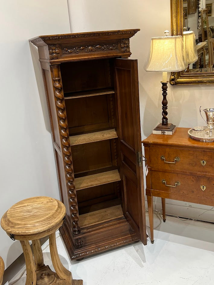 Old Petite French Bonnetiere with Single Door and Barley Twist Columns (TLI #124)