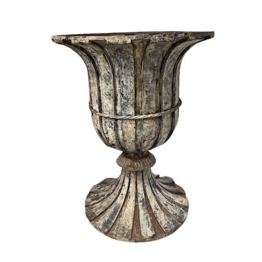 Distressed Tole Garden Urn