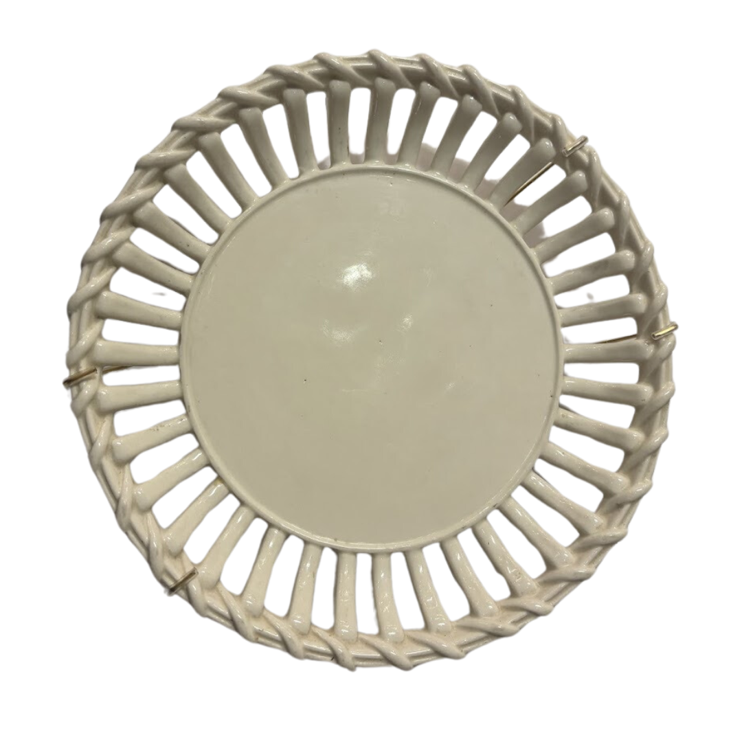 9" Creamware Twig Bowl Circa 1870