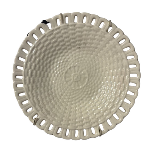 7" Basketweave Creamware Dish Circa 1870