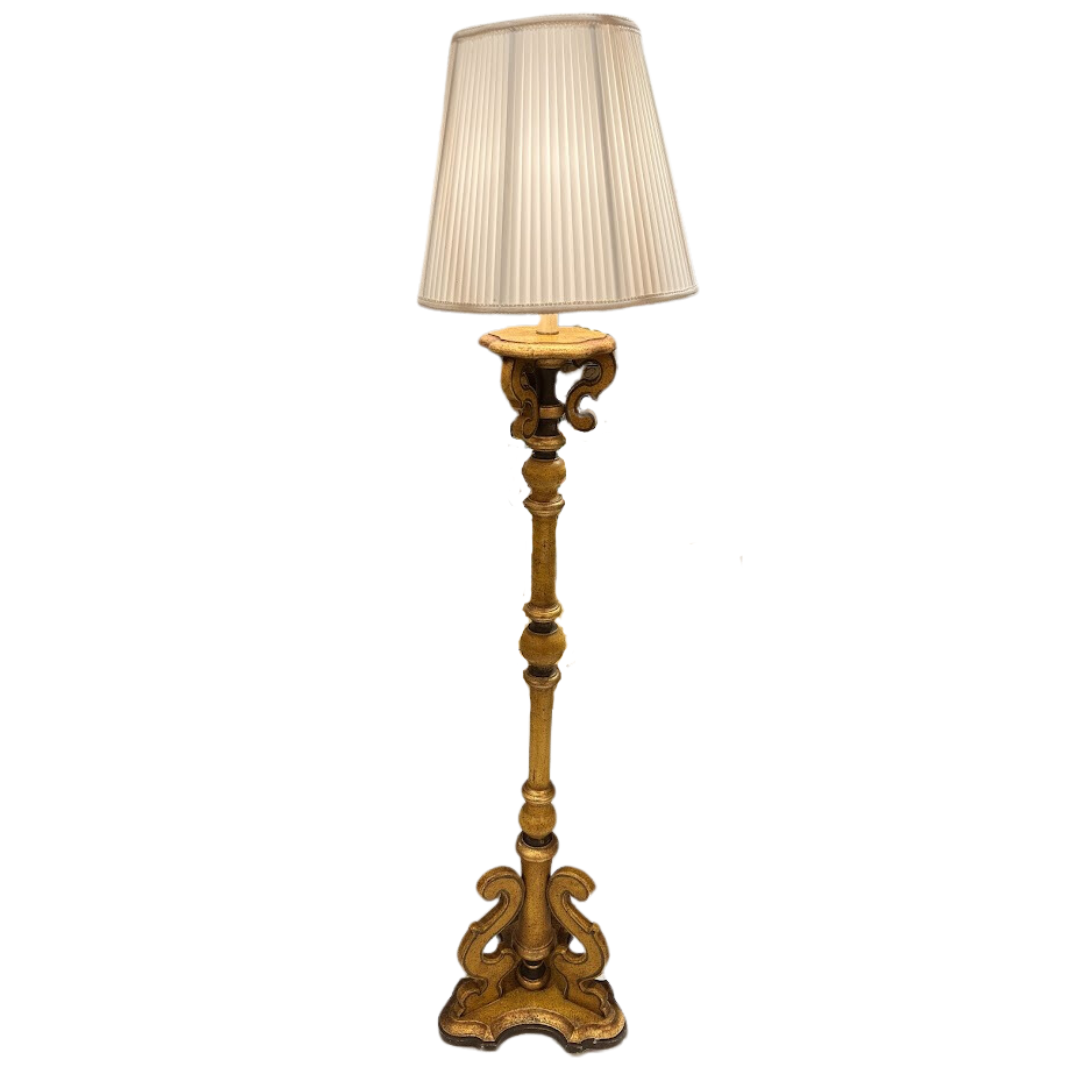 Vintage Italian Painted Wood Floor Lamp
