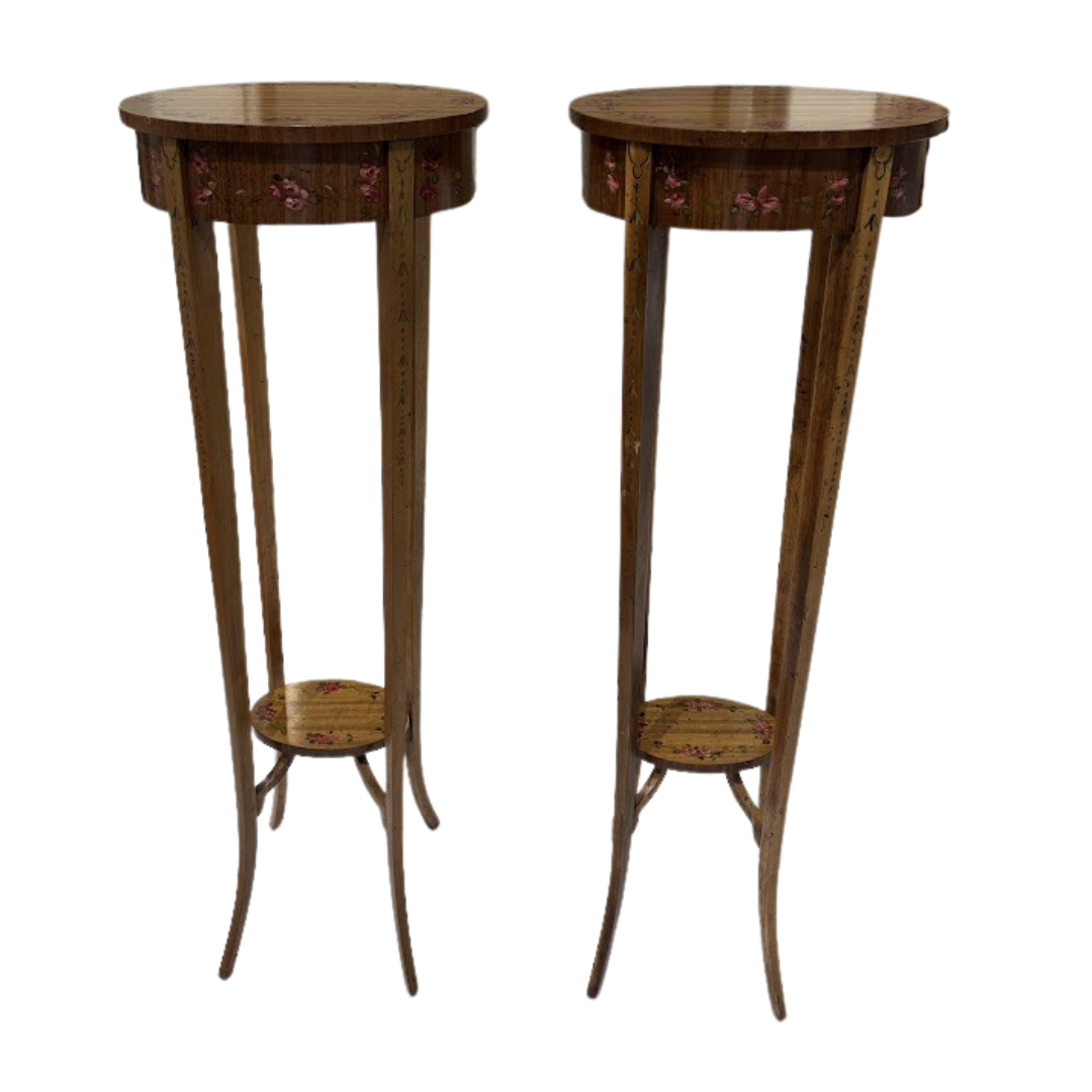 Pair Edwardian Painted Stands