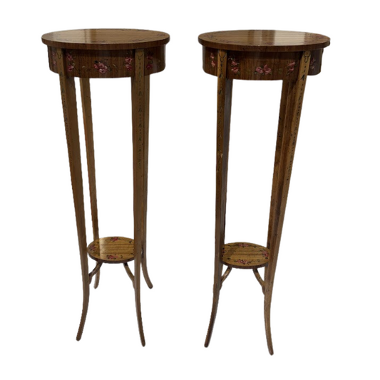 Pair Edwardian Painted Stands