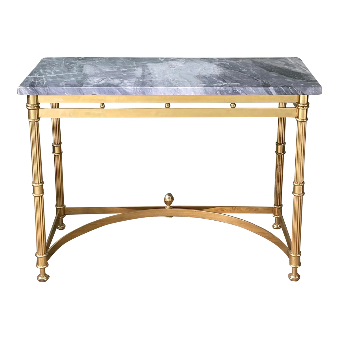 Italian Brass and Marble Console Table