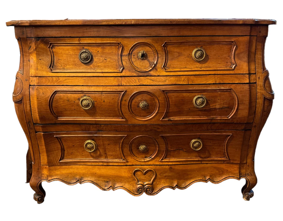 Louis XV Bombe Form Commode with Three Drawers