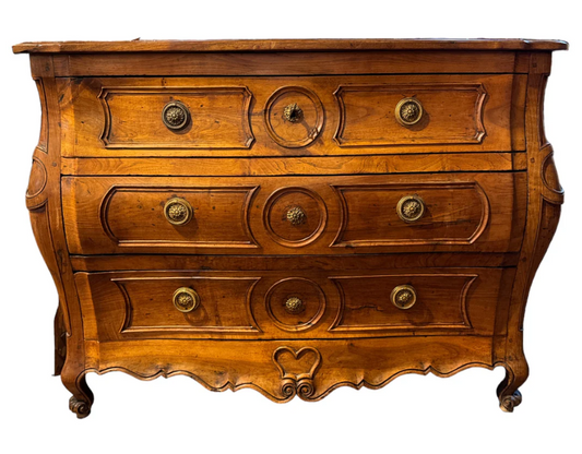 Louis XV Bombe Form Commode with Three Drawers