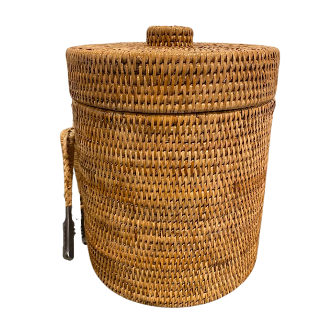 Handwoven Ice Bucket & Tongs